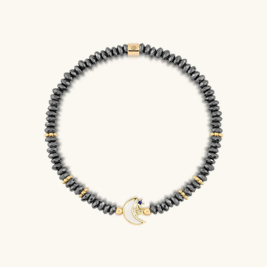 Lunar Sanctuary - Moon & Star Hematite Bracelet