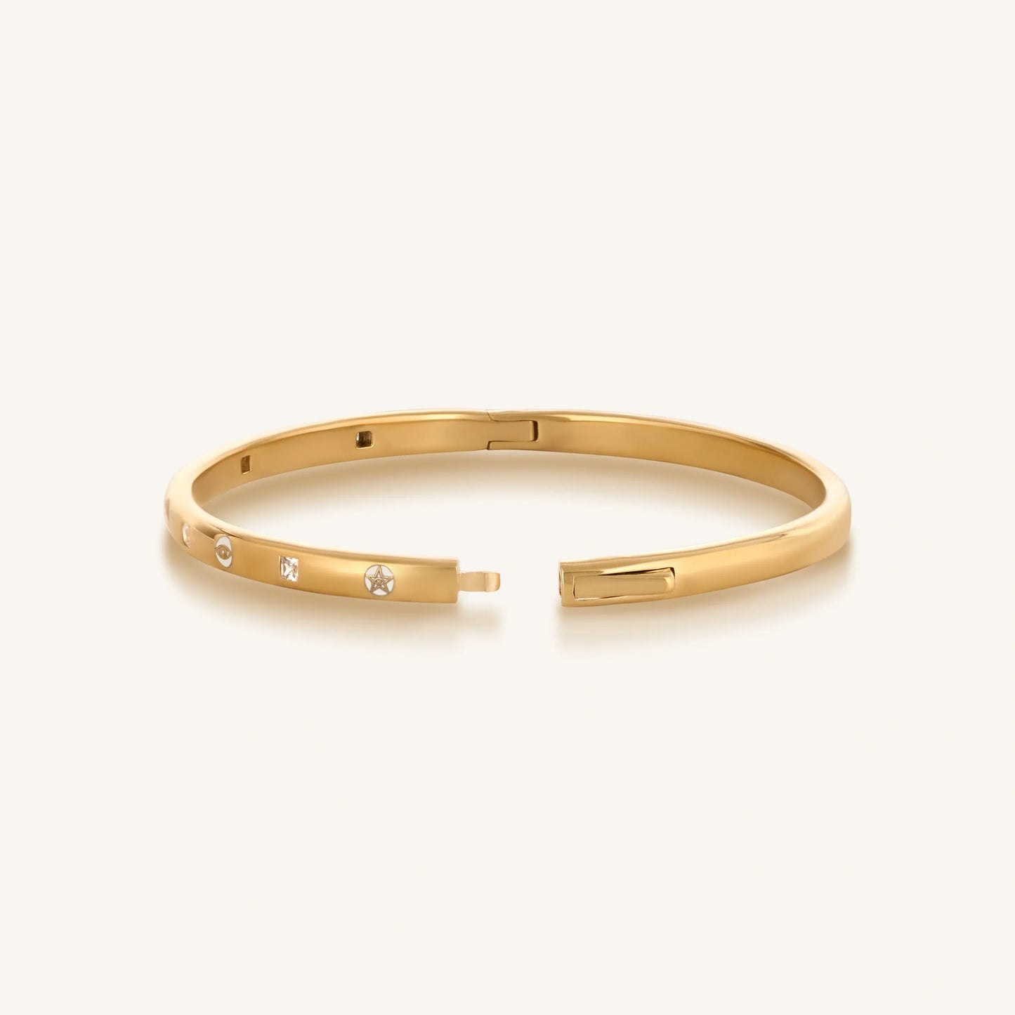 Unwavering Grace Gold Multi Symbol Cuff Bracelet