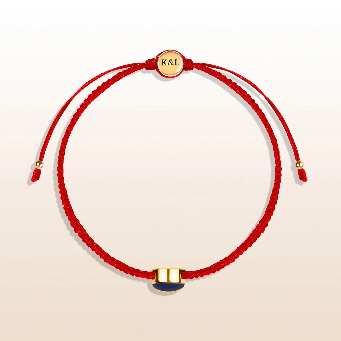 Essential Peacefulness - Red String Navy Enamel Evil Eye Charm Bracelet