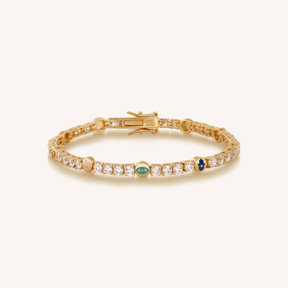 Fortuitous Traveler Multi-Symbol Tennis Bracelet