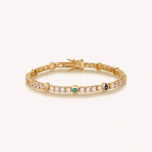 Fortuitous Traveler Multi-Symbol Tennis Bracelet