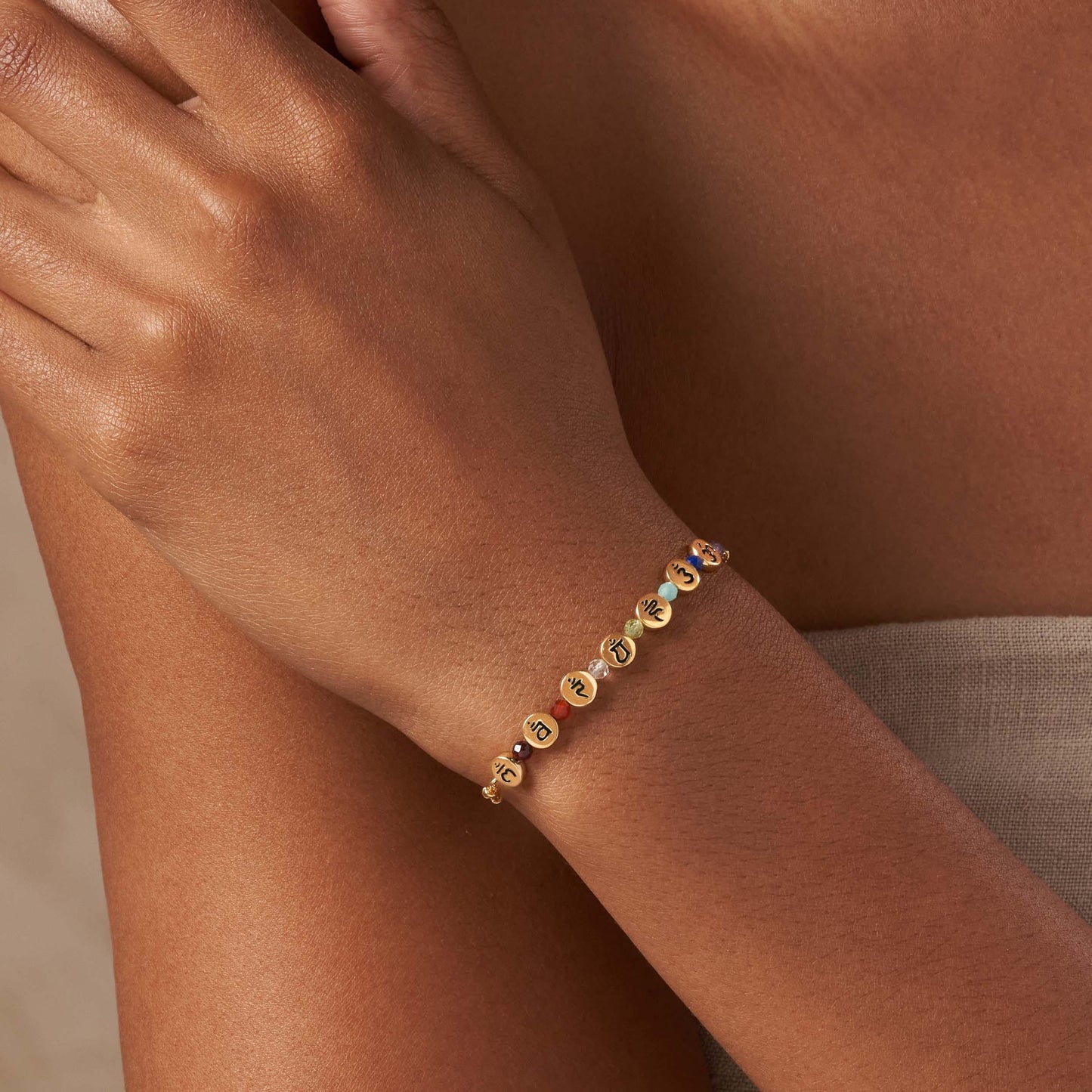 Aligned in Truth - Gold Double Chain Chakra Bracelet