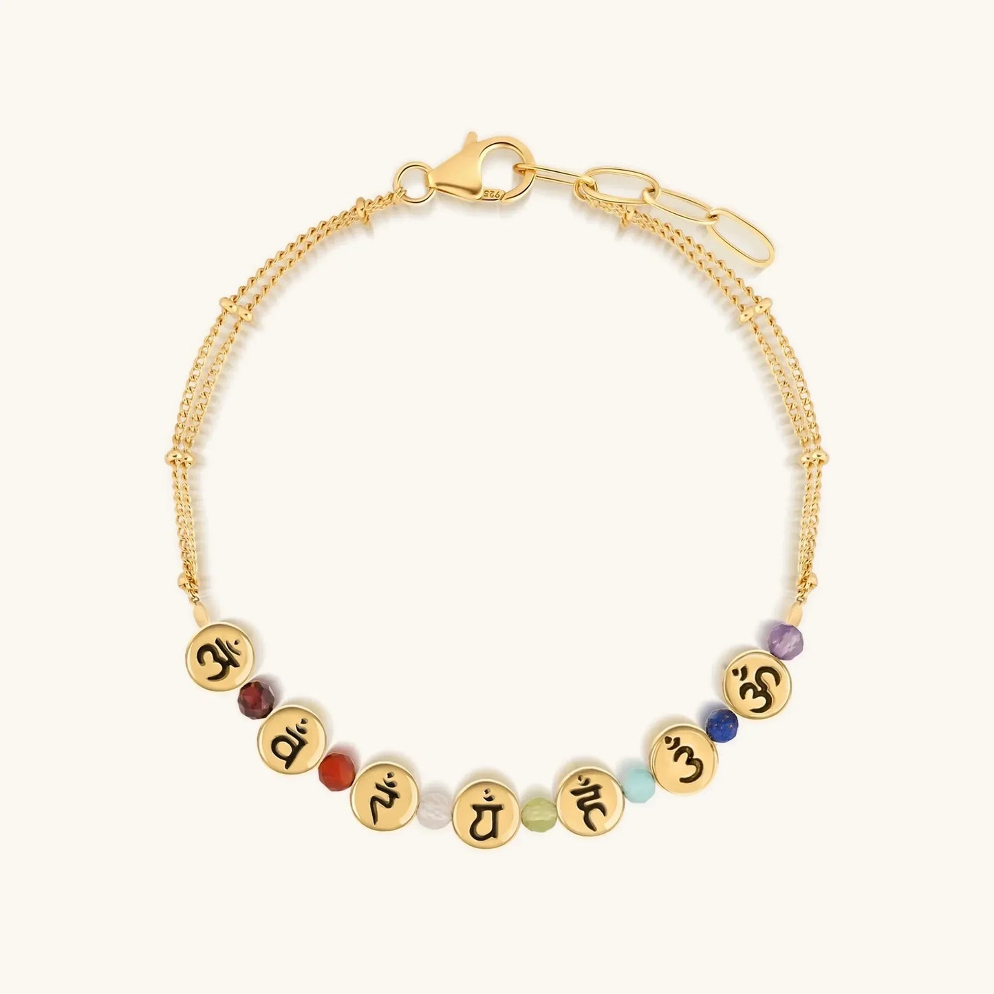 Aligned in Truth - Gold Double Chain Chakra Bracelet