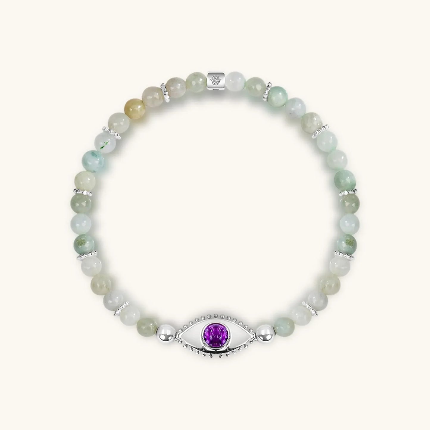 Prosperity Magnet - Jade Amethyst Evil Eye Charm Bracelet
