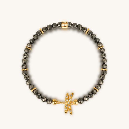 Emotional Maturity - Pyrite Dragonfly Charm Bracelet