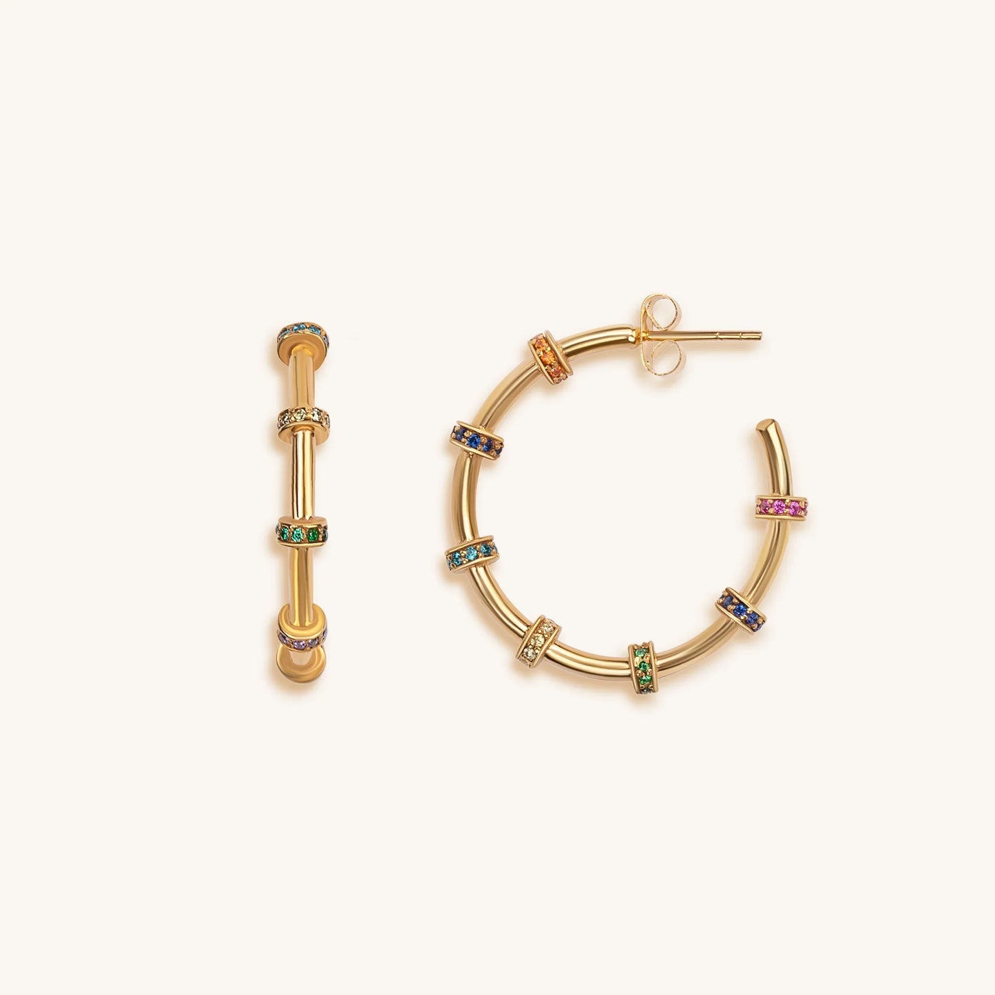 Inner Balance - Multicolor Chakra Hoop Earrings