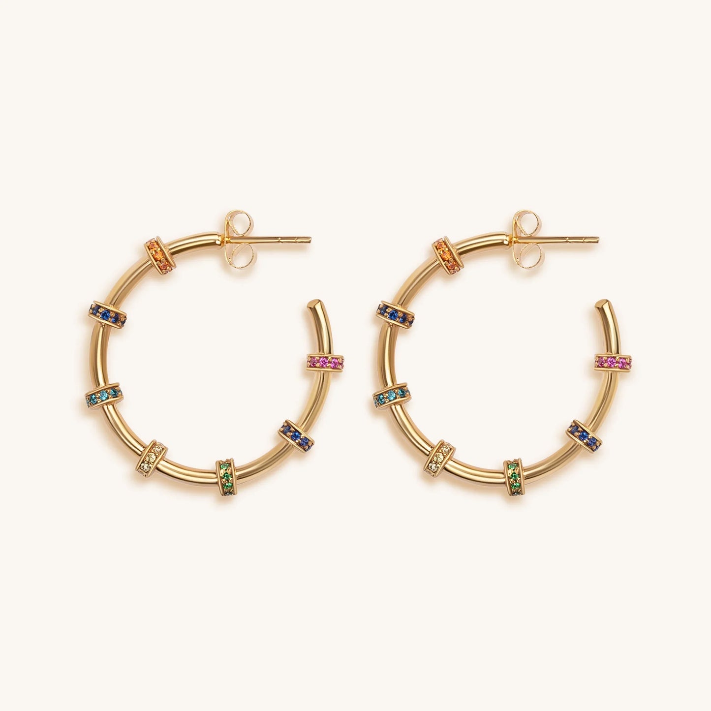 Inner Balance - Multicolor Chakra Hoop Earrings