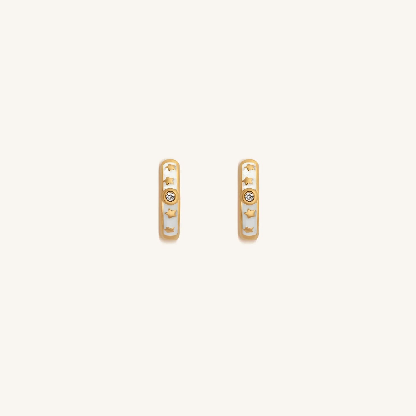 Ethereal Existence Gold Star Hoop Earrings
