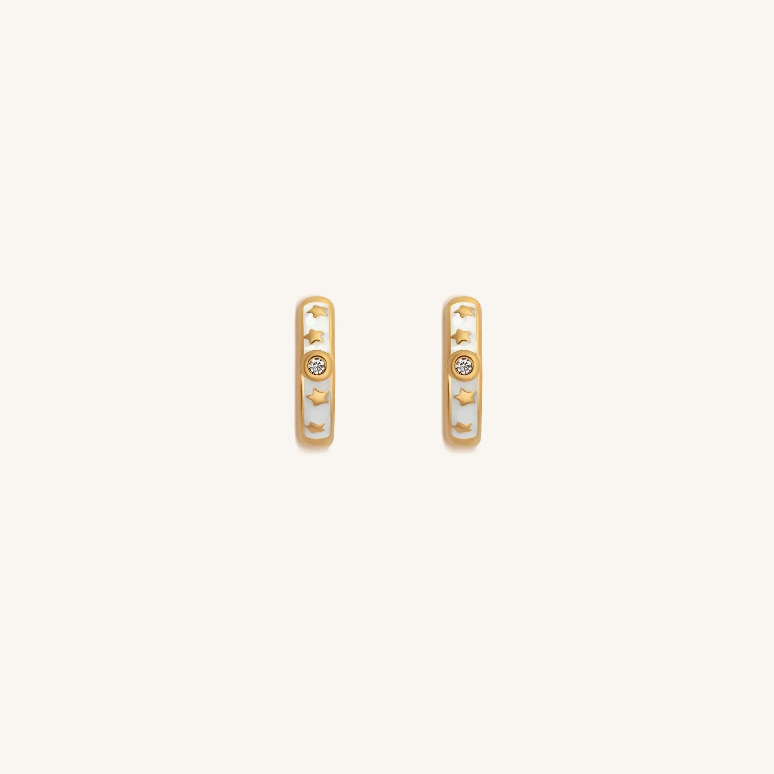 Ethereal Existence Gold Star Hoop Earrings