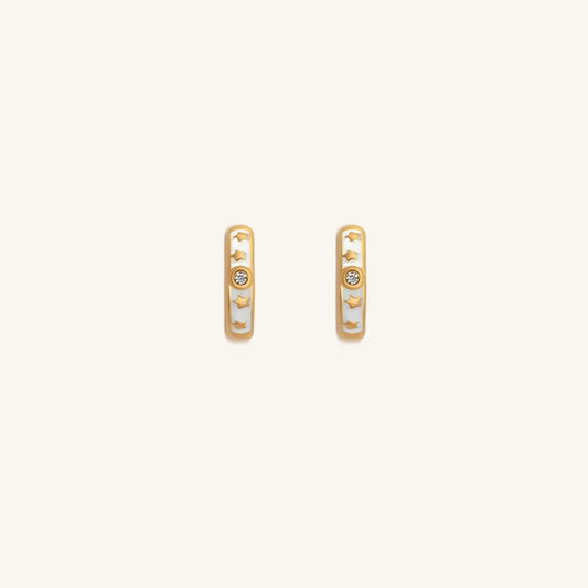 Ethereal Existence Gold Star Hoop Earrings
