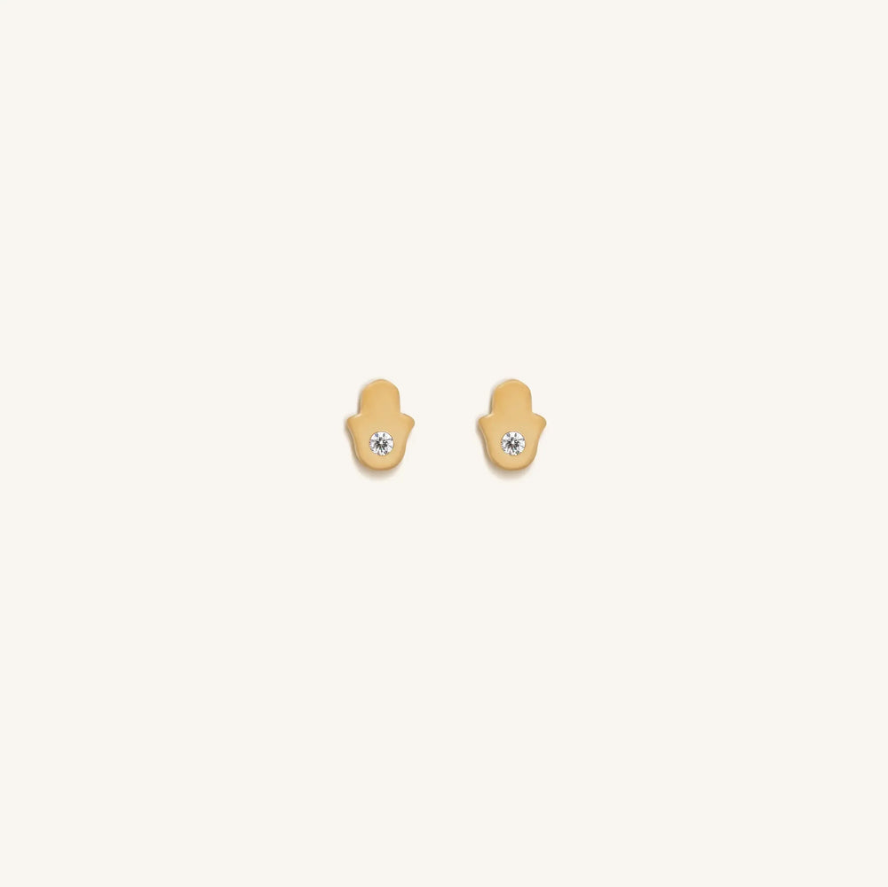 Peaceful Vibrations Diamond Hamsa Earrings