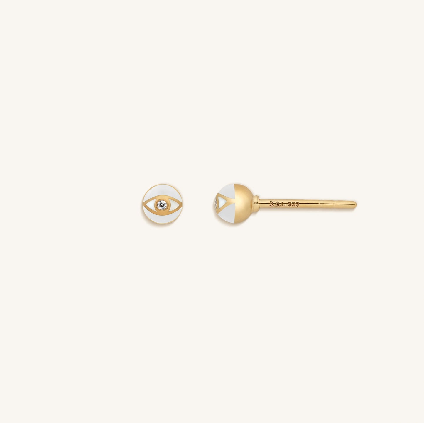Bright Beginnings White Evil Eye Earrings