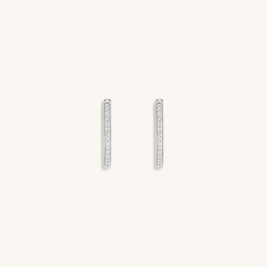 Sparkling Soul - Silver Hoop Earrings
