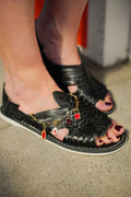 BLACK LEATHER PACHUCO HUARACHE