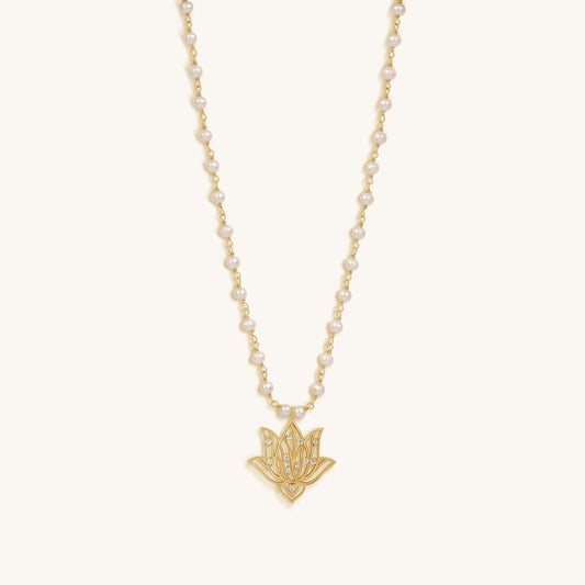 Renewed Intuition Lotus Pearl Necklace