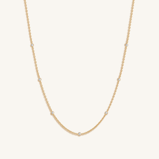 Starry Skies CZ Crystal Gold Necklace