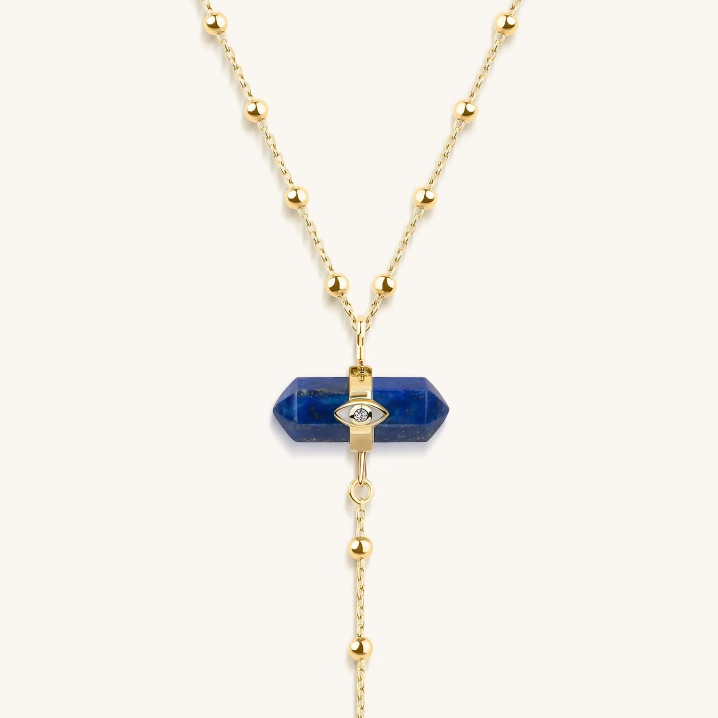 Sacred Integrity - Lapis Lazuli Gold Evil Eye Necklace