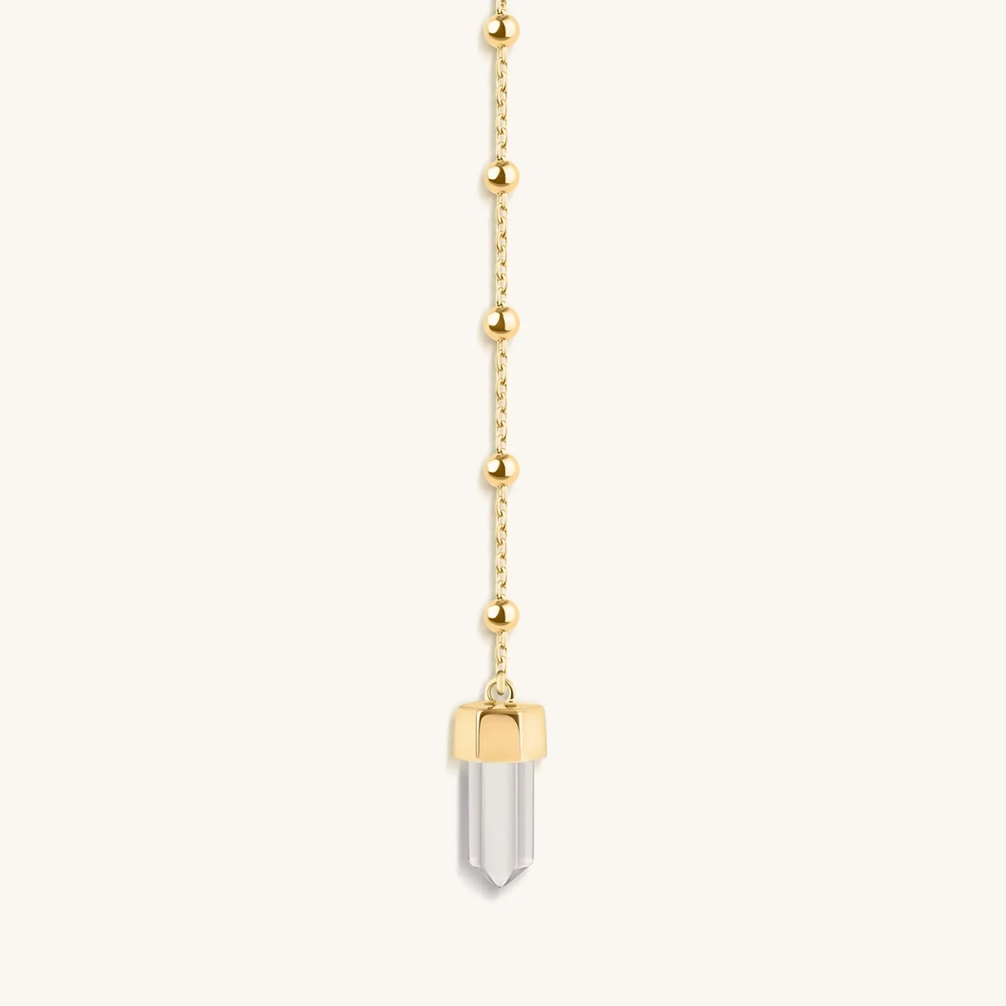 Clear Mind - Crystal Quartz Gold Evil Eye Necklace