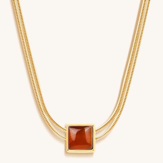 Renew & Energize - Garnet Evil Eye January Birthstone Necklace