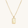 Charming Grace - White Enamel Libra Card Necklace