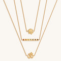 Aligned in Serenity - Lotus OM Chakra Bar Triple Layer Necklace