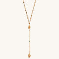 Benevolent Spirit - Tourmaline Evil Eye Hamsa Lariat Necklace