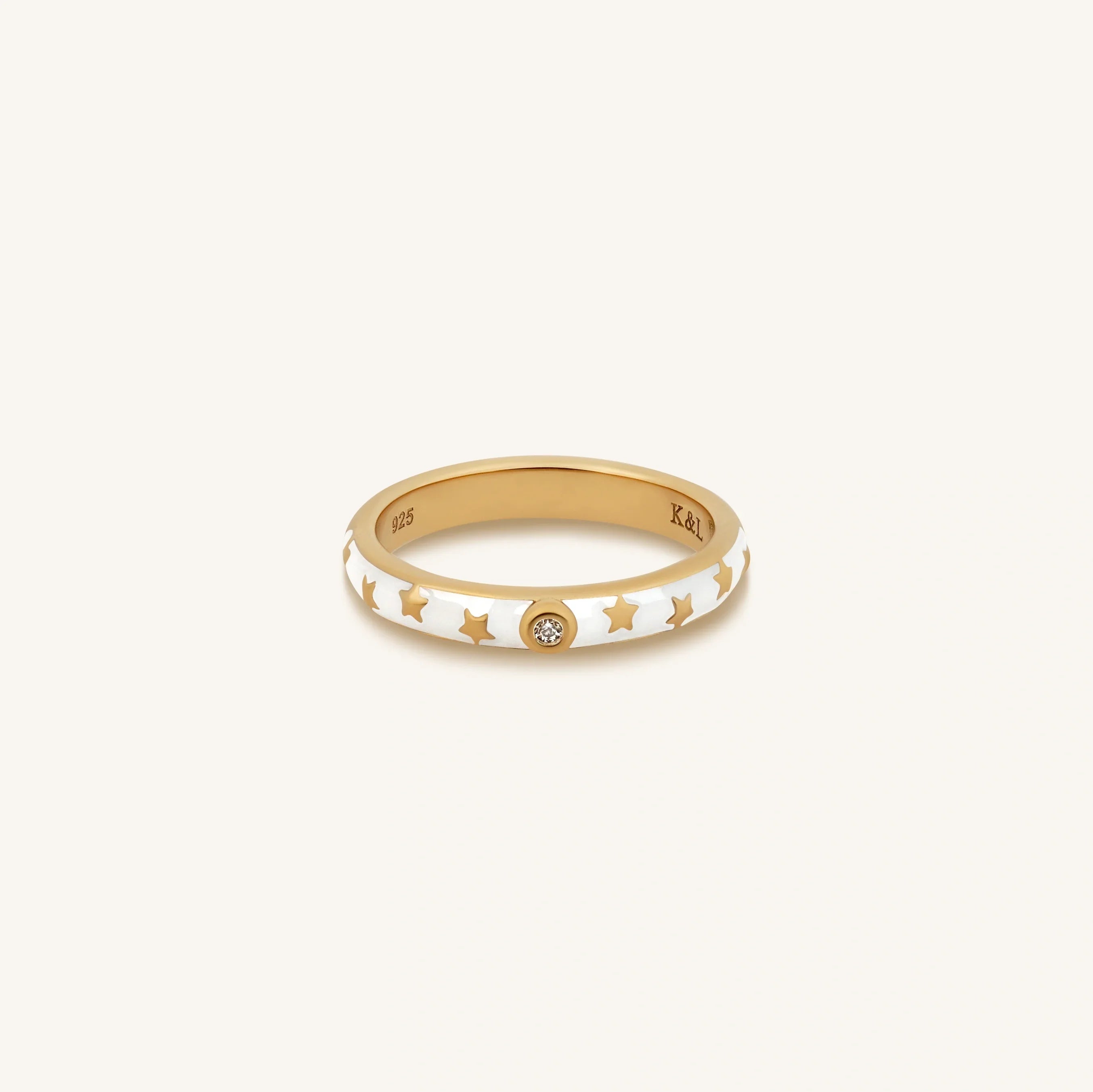 Luminous Aura Gold Stars Ring