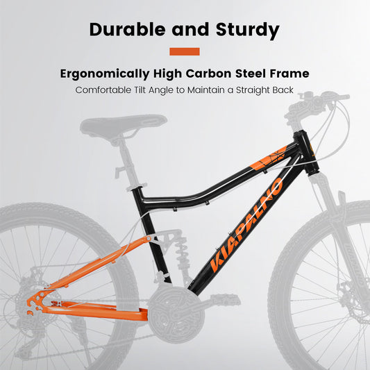 A26336-26 Inch steel Frame Shock Fork Plus Shock Absorber 21-speed Unisex Mountain Bike