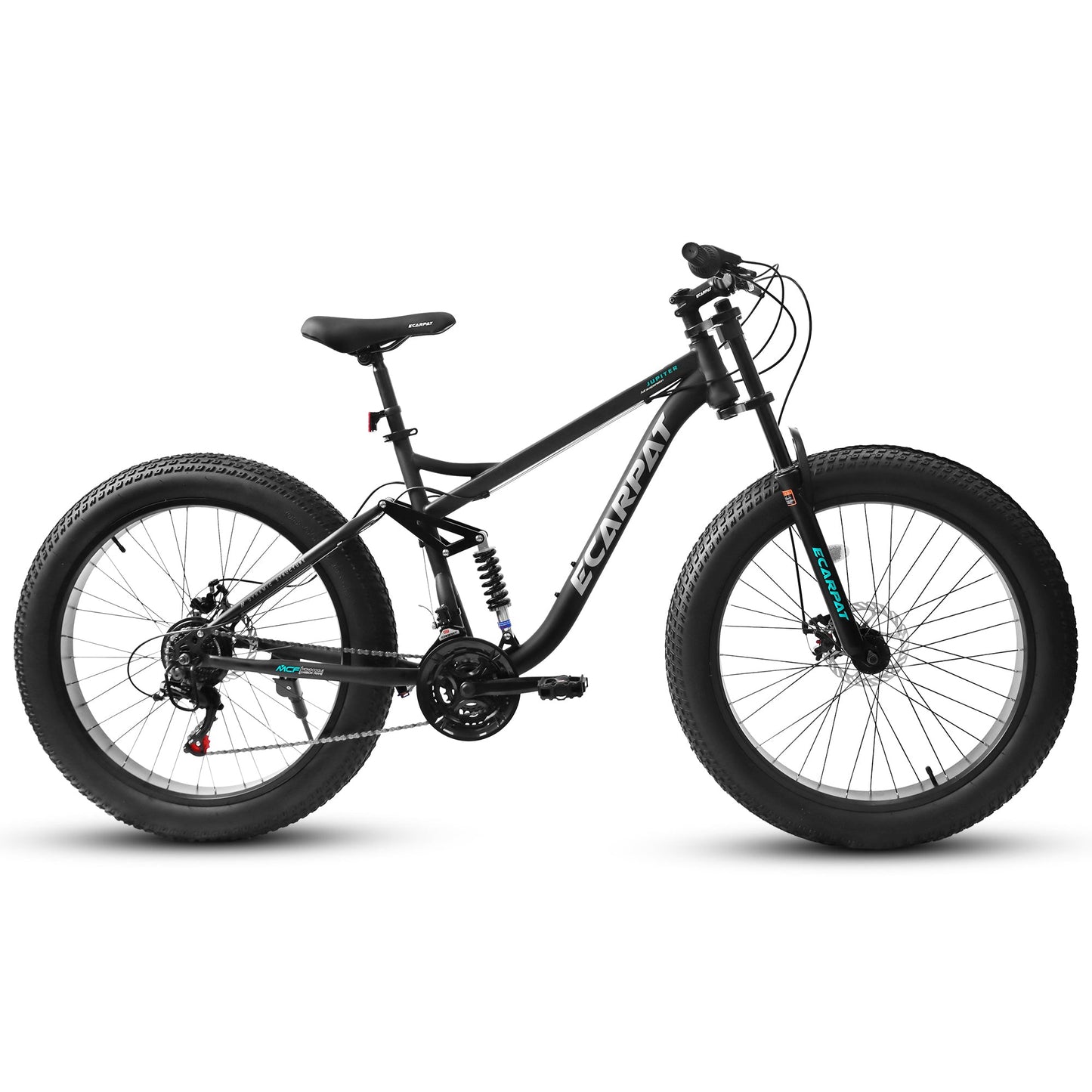 A26309 26 inch Mountain Bike,Full-Suspension 21 Speeds Drivetrain with Disc-Brake MTB Bicycle, 26*4' Fat tire Bike for Men