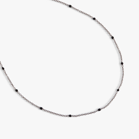 Enamel Black Dot Chain Necklace