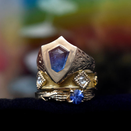 Bastion Ring with Sapphires - Size 5