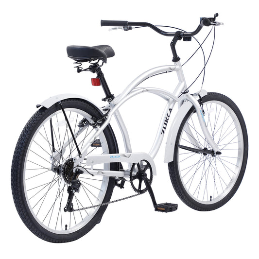 Men's Beach Cruiser Bike, 7 Speed Bicycles, 26'Inch Multiple Colors