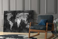 World Map Glass Wall Art