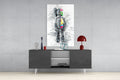Abstract Robot Glass Wall Art