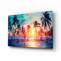 Sunset and Palms Glass Art
