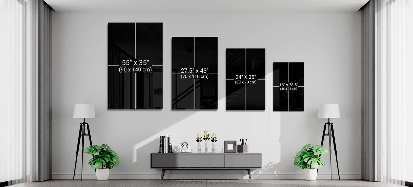 Abstract Column Glass Wall Art