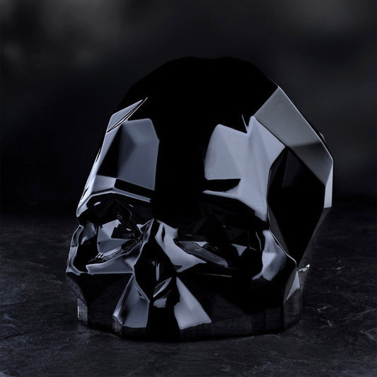 Memento Mori Faceted Skull Black Small