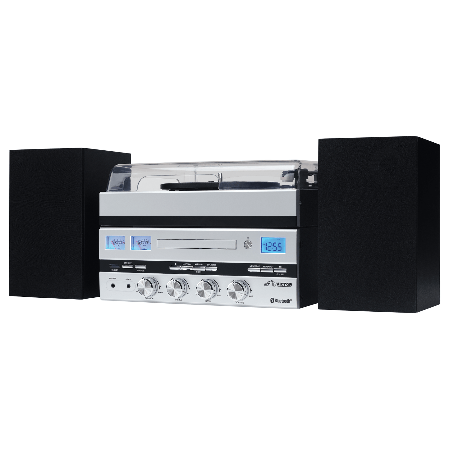 Victor Geneva 5-in-1 Desktop Music Center w Streaming Capabilities and FM Radio