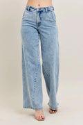Judy Blue Full Size High Waist Wide Leg Jeans with Skewed Inseam
