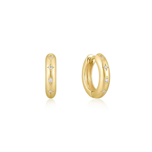 8.5mm CZ Galaxy Huggie Hoops