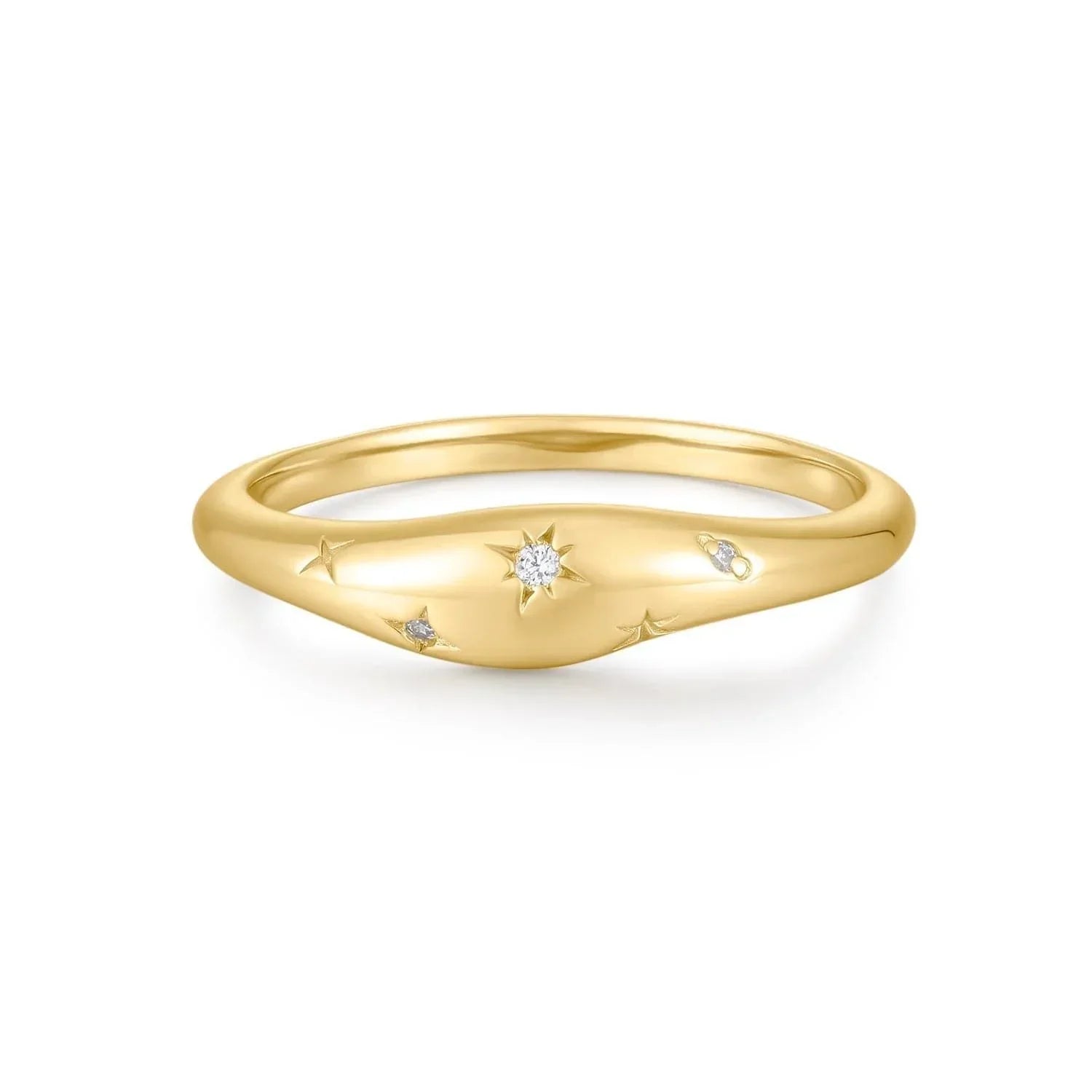 Galaxy CZ Thick Wavy Ring