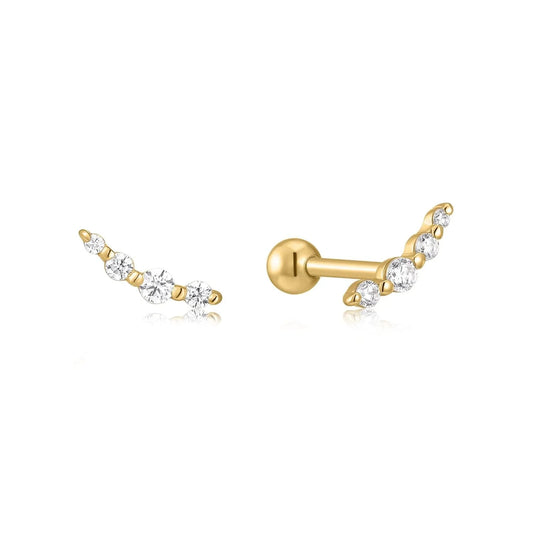 Graduated CZ Bar Earrings