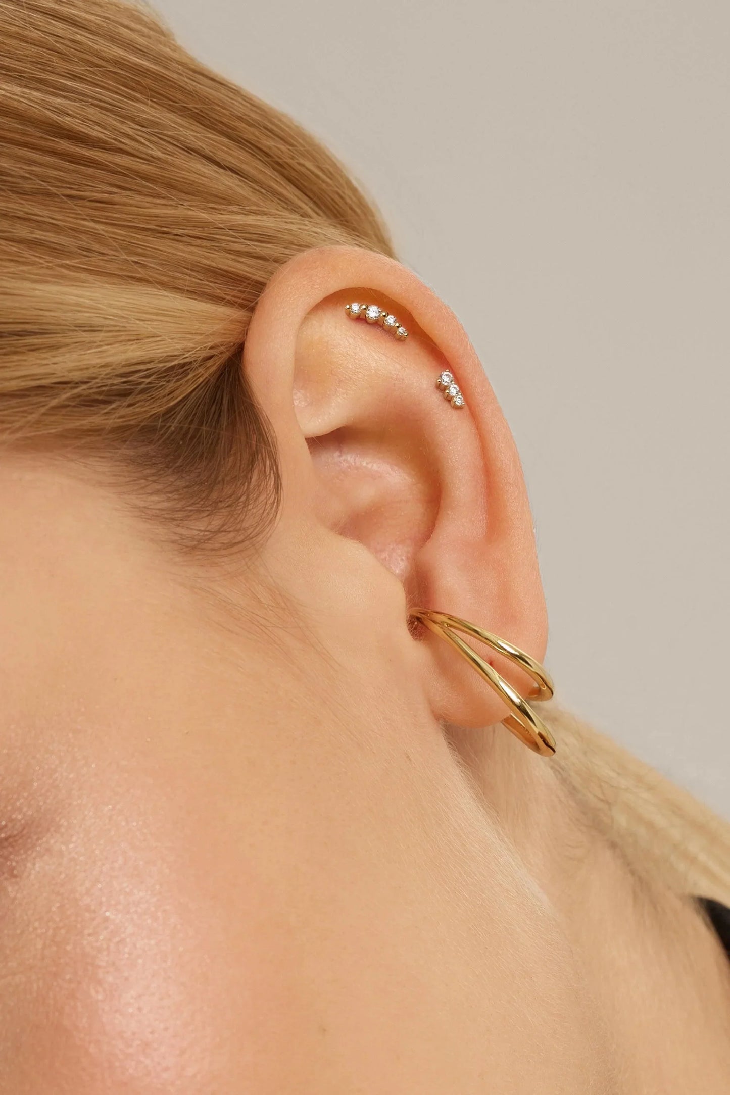 Graduated CZ Bar Earrings