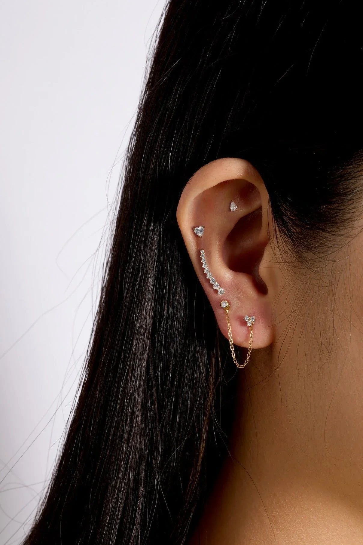 Heart CZ Stud Earrings