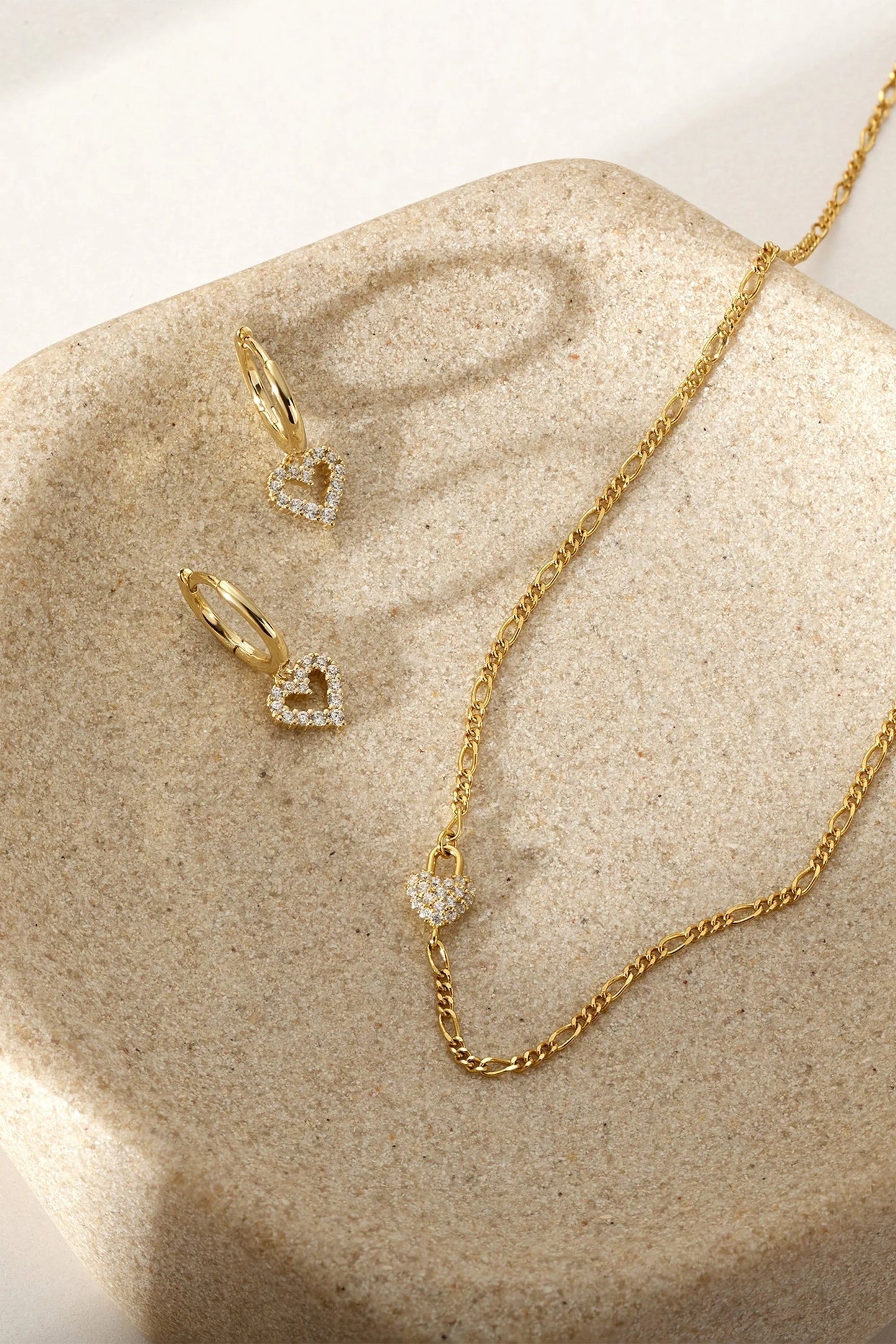 Huggie Hoop With Micro CZ Heart Drop