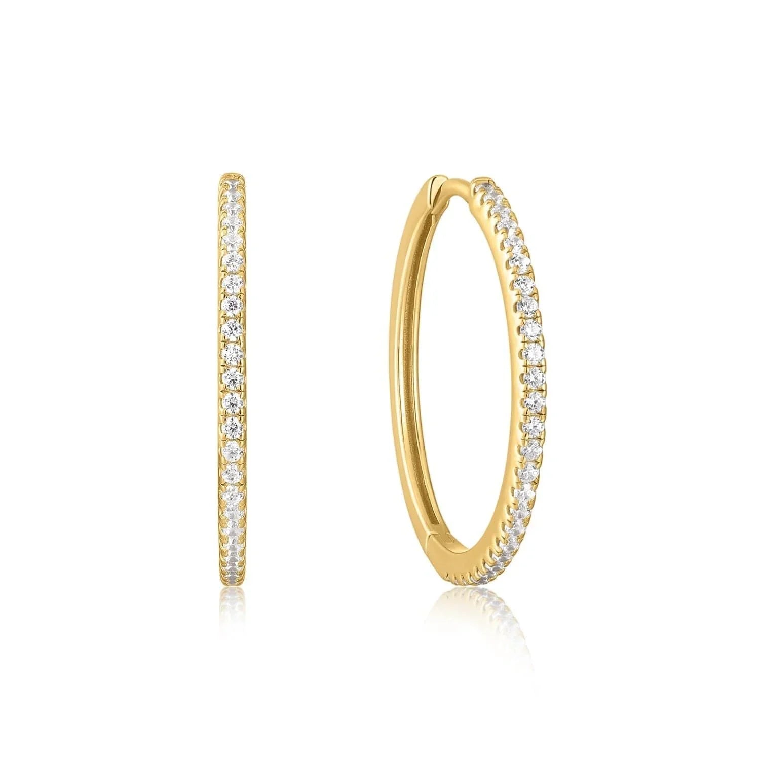 Medium CZ Huggie Hoop Earrings