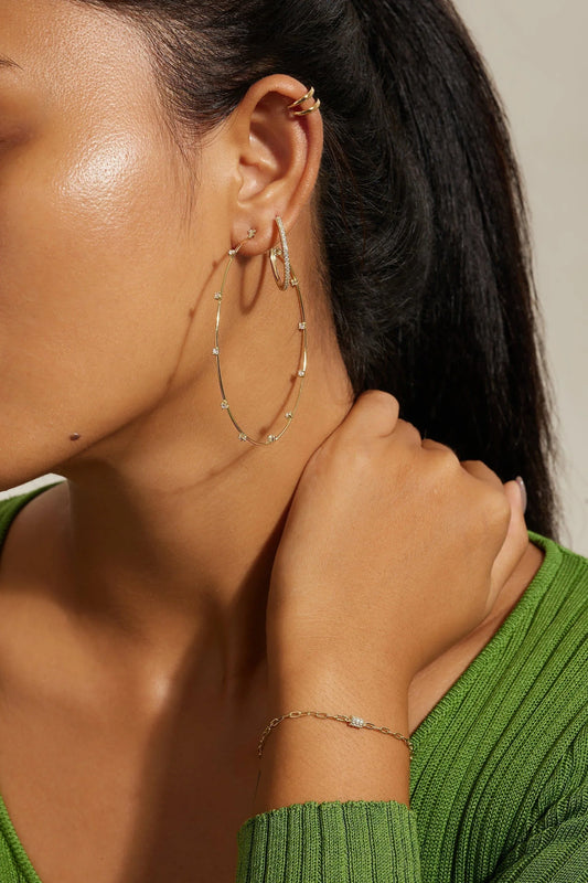 Medium CZ Huggie Hoop Earrings