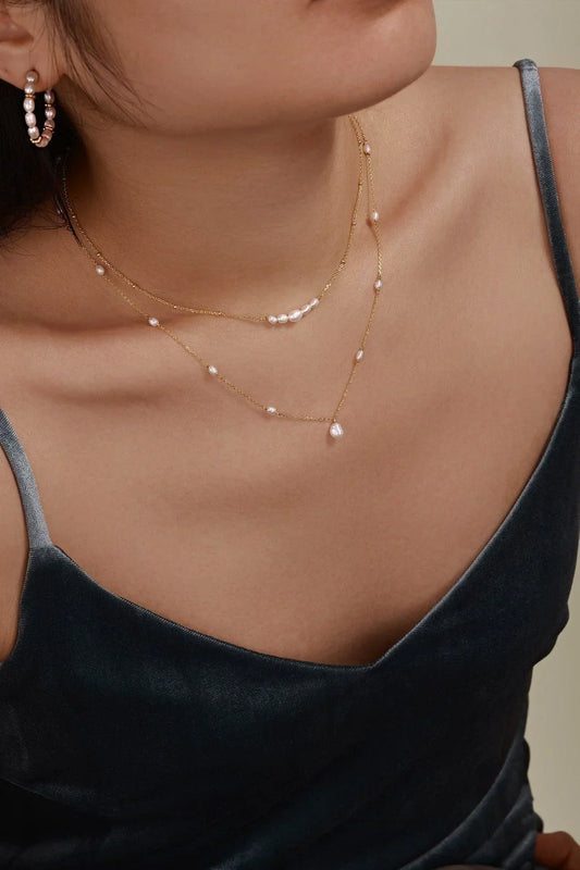 Micro Clustered Pearl & Bead Necklace