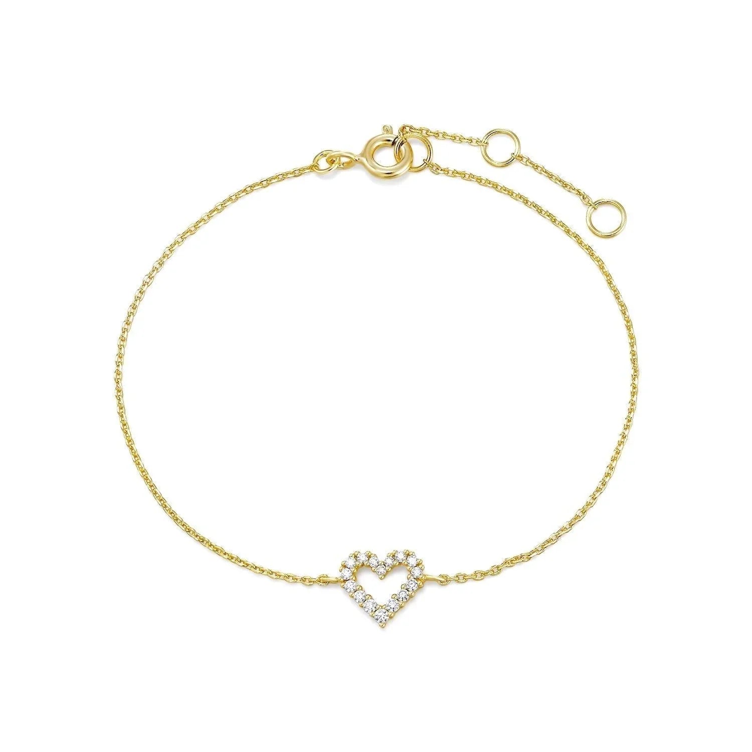 Micro CZ Heart Bracelet