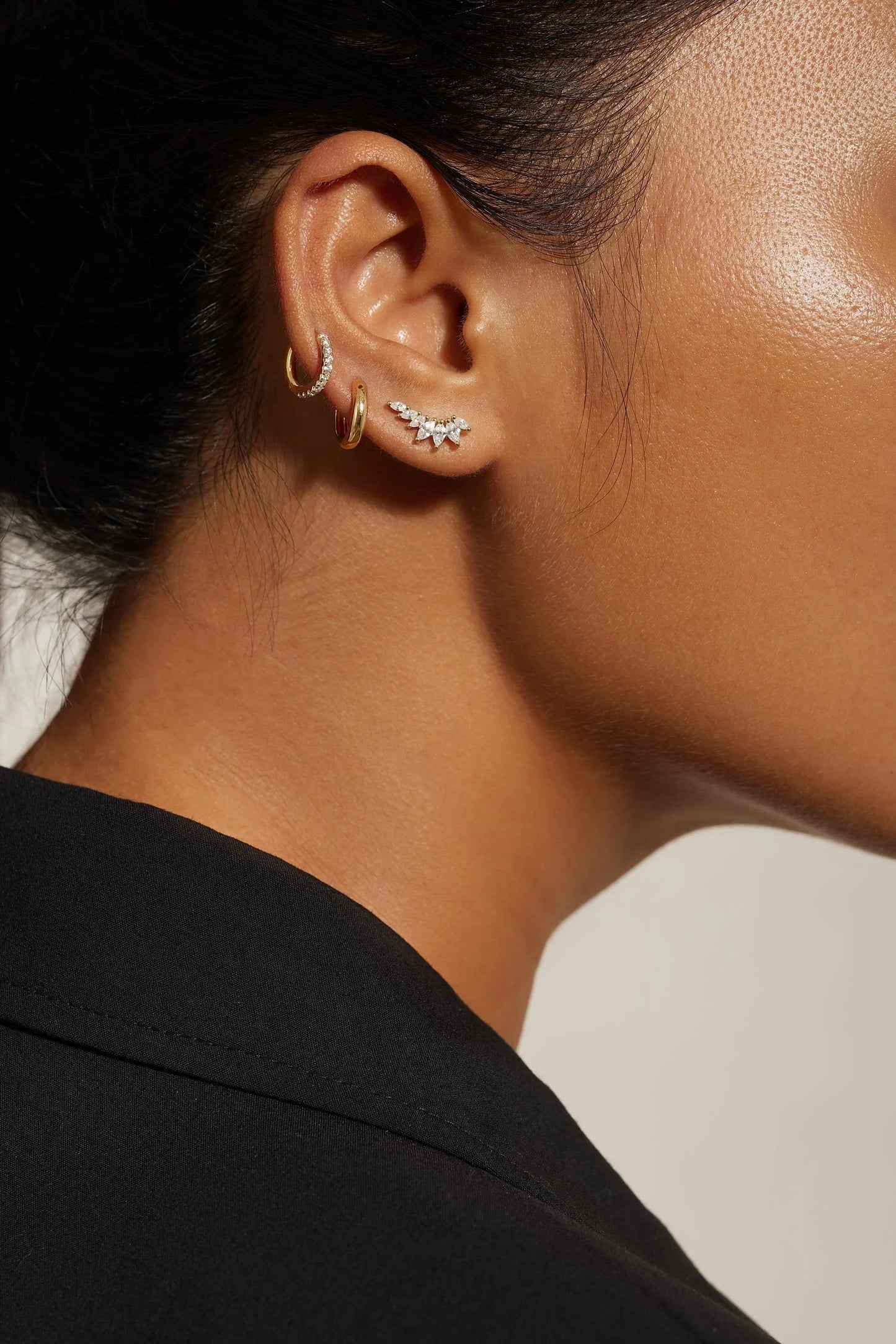 Micro CZ Huggie Hoop Earrings